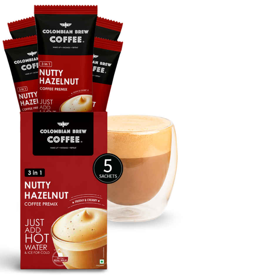 Colombian Brew Hazelnut Coffee premix | 5 Sachets