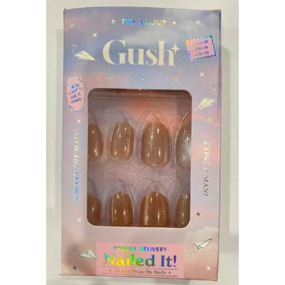 Gush Beauty Nailed It | Reusable Luxury Press On Nails With Application Kit - Flirt Alert Cat Eye