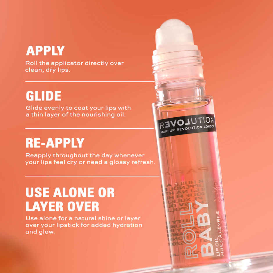 Makeup Revolution Relove Roll Baby Lip Oil (Papaya)