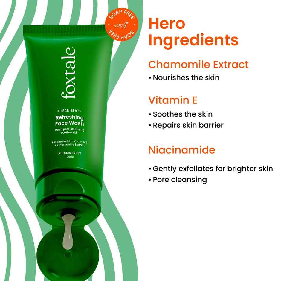 Foxtale Refreshing Face Wash with Niacinamide(Tube) Combo 