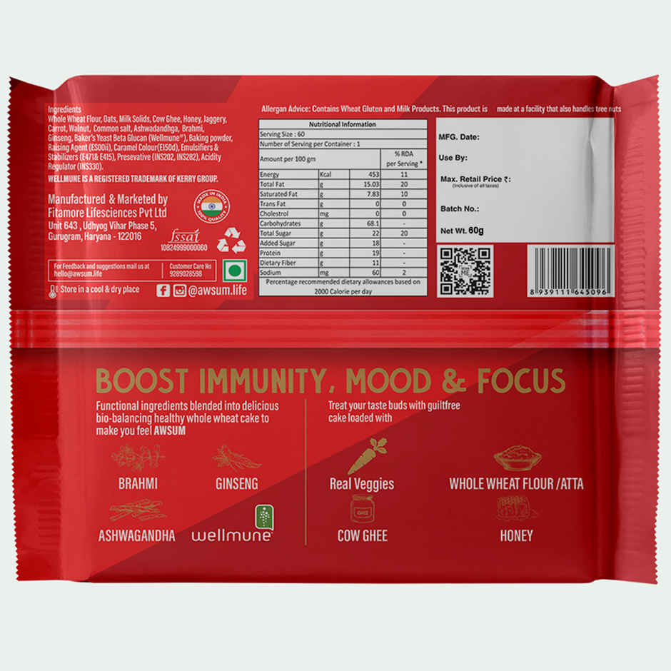 Awsum Better Bakes Carrot Walnut Cake | Bakery Delight