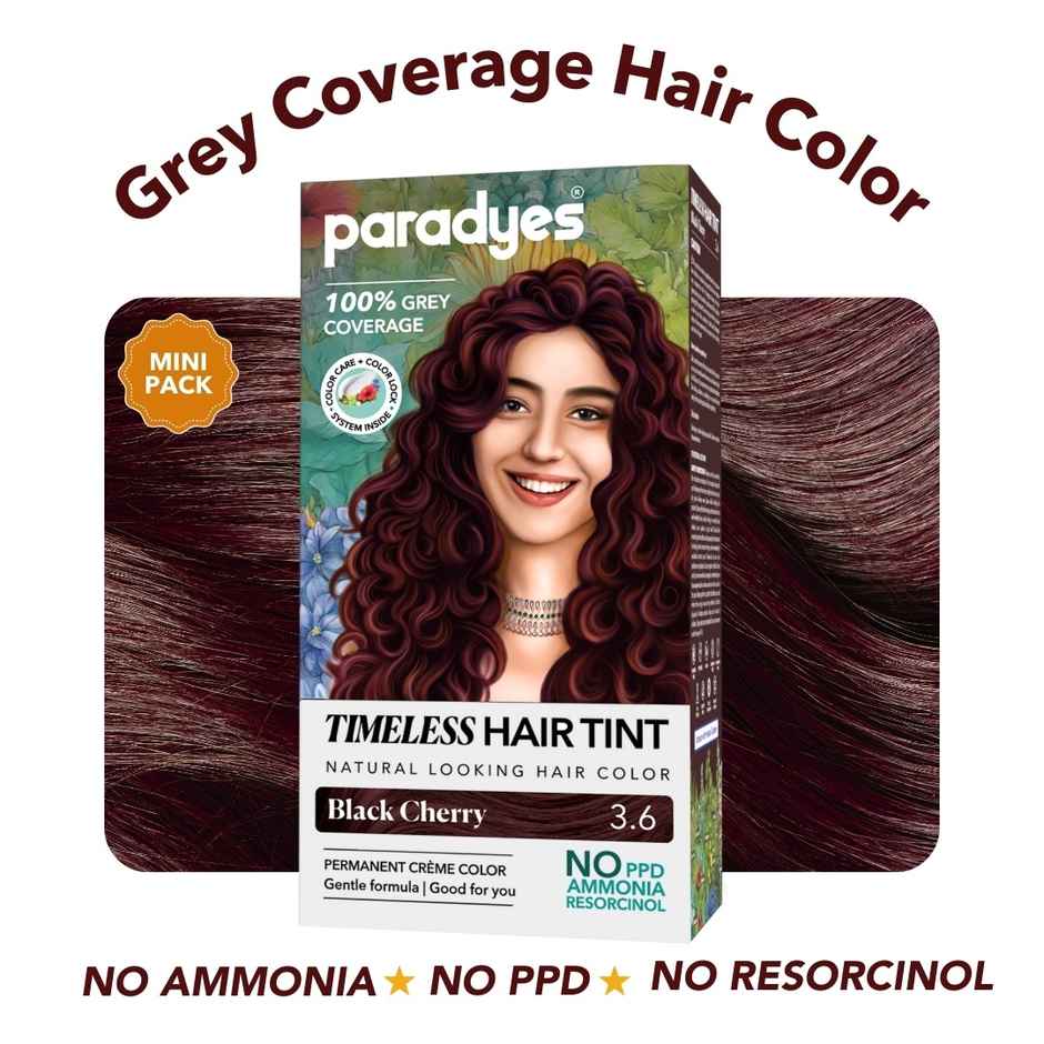 Paradyes Mini Timeless Hair Tint Free of Ammonia, PDD, Resorcinol Hair Color | Black Cherry  3.6