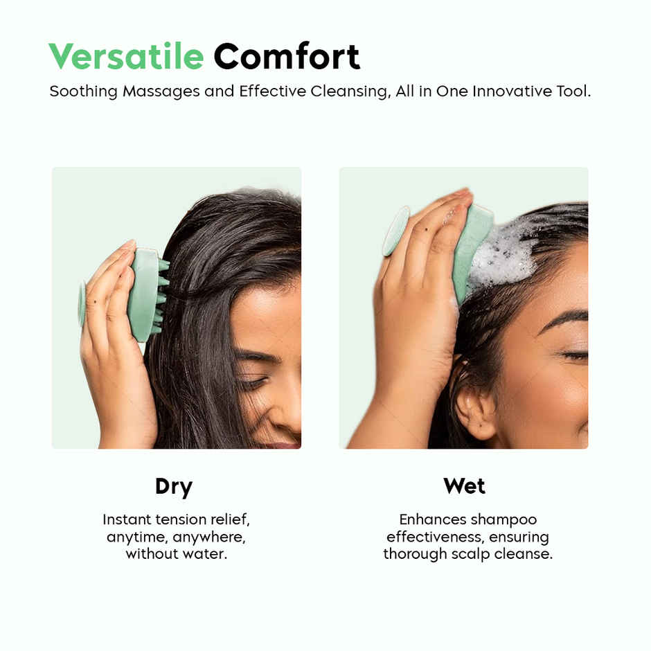 Gleva Hair Scalp Massager for Hair Growth & Dandruff Removal Head Massager For Women & Mens - Green