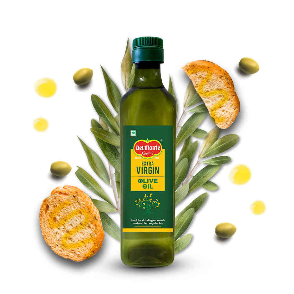 Del Monte Extra Virgin Olive Oil | Cold Pressed | Zero Cholesterol & Trans-Fat | 75% Mufa