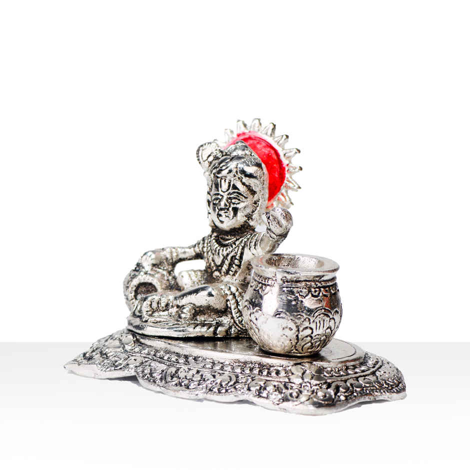 Laddu Gopal Silver Plated with Maakhan Matka | Devnidhi