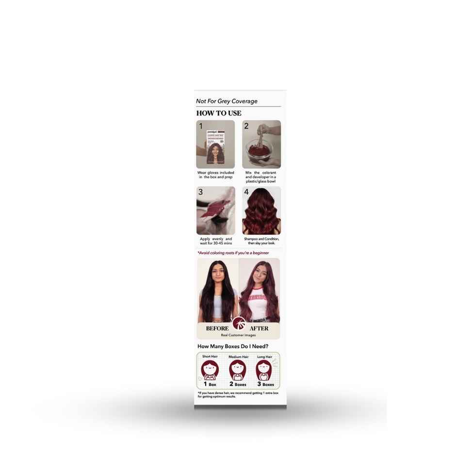 Paradyes No Bleach Ruby Rush Glossy Hair Tint, Ammonia|free Hair Color for Natural Black Hair