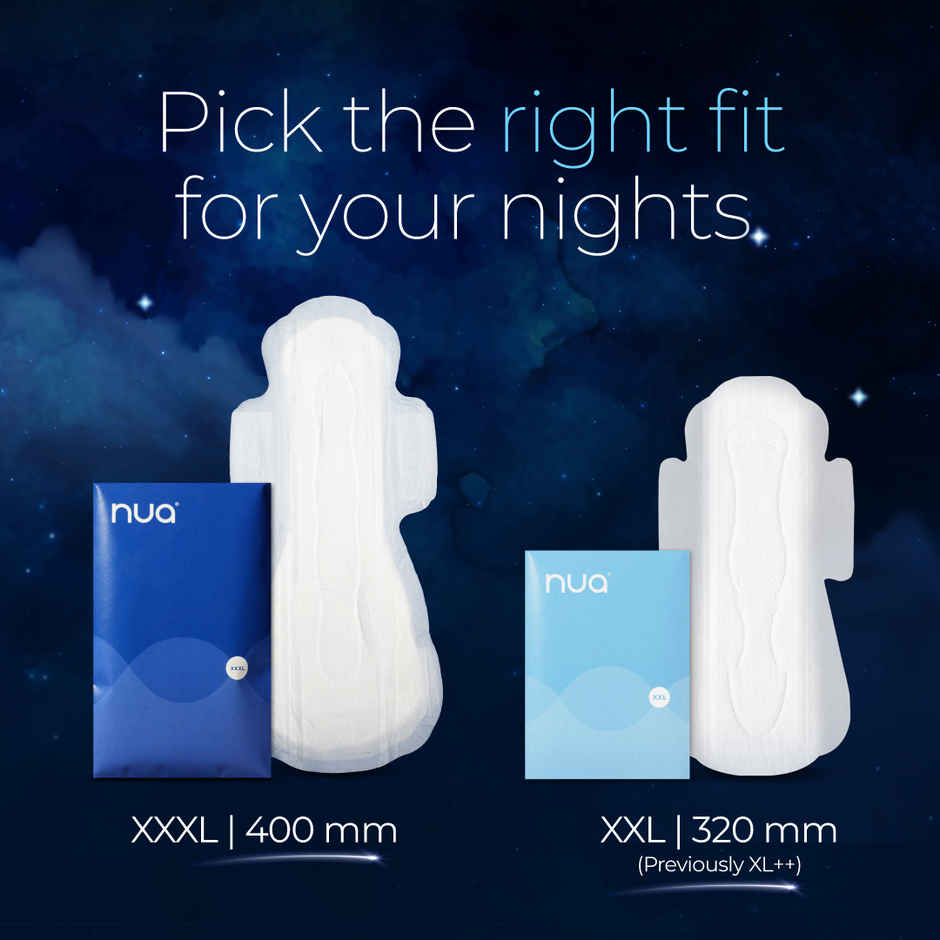 Nua Multi-Size Sanitary Pads With Disposal Cover | 3Xl+, 5Xl, 4L (12pc) & Nua All Night Comfort Sanitary Pads With Disposal Cover |Xxxl (8pc) Combo