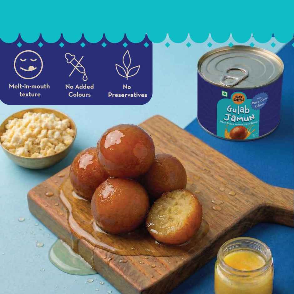 GO DESi Gulab Jamun Mini | With Pure Cow Ghee | Ready to Eat