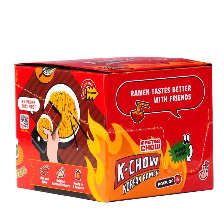 MasterChow K-Chow Korean Ramen cheese Instant Noodles Pack of 4