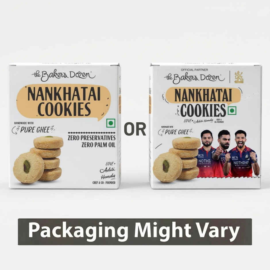 The Baker's Dozen Nankhatai Cookies | Handmade Cookies Made with Pure Ghee | Adorned with Pistachios