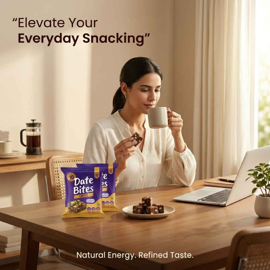 The Naturik Co Coffee Date Almond Bites | No Added Sugar | Healthy Snack for Energy