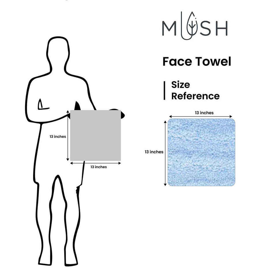 Mush 100% Bamboo Face Towel | Gift Box Set Of 6 | Ultra Soft & Quick Dry Face Towel | Assorted