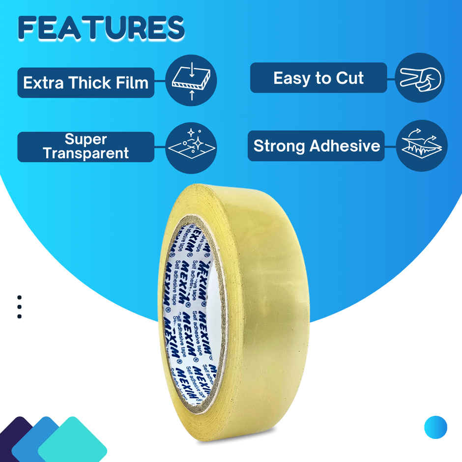 ABK Clear Bopp Packaging Tapes 24 mm x 50 Meters - Pack of 2