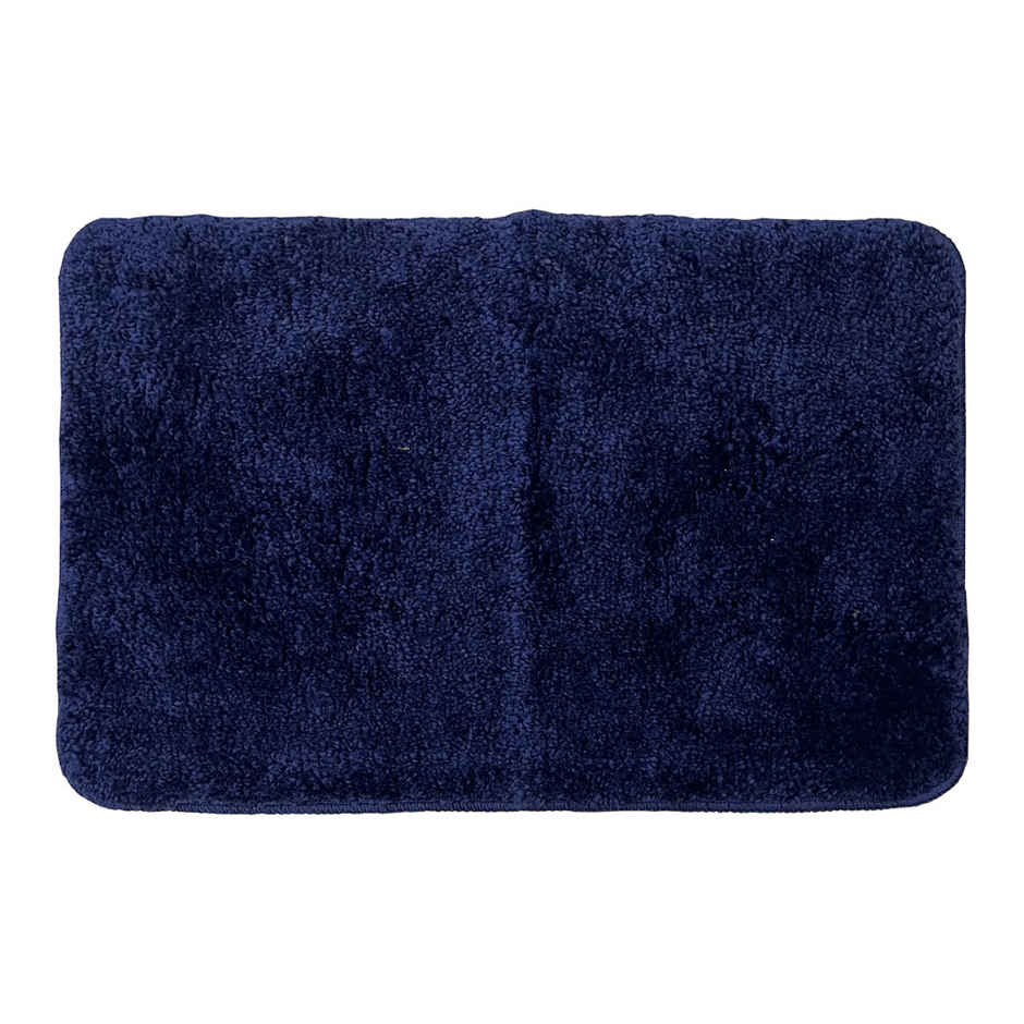 Bianca Soft Cotton Anti Slip Bath Mat | 41 x 61 cm | Benz Solid | Navy Blue