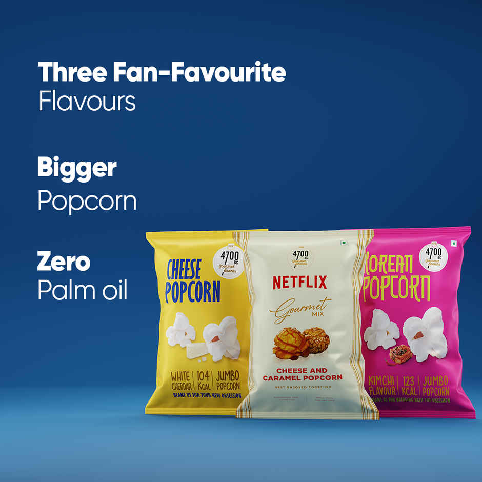 4700BC Cheese, Korean and Netflix Cheese & Caramel Popcorn Combo