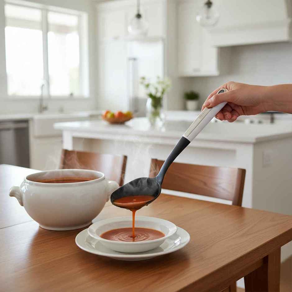 Habitat Premium Nylon Solid Regular Spoon | Elegant Functionality | Hanging Loop | Dish Washer Safe