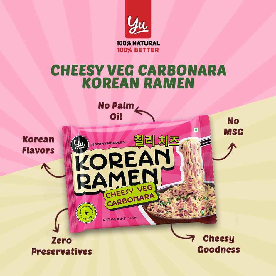 Yu Cheesy VEG Carbonara - Korean Ramen Noodles