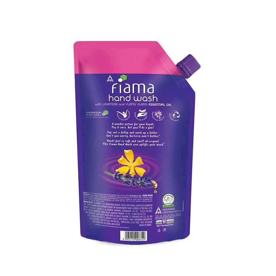 Fiama Relax Hand Wash Refill Pouch (Lavender & Ylang Ylang) (750ml) & Fiama Relax Hand Wash, 400 Ml Bottle, Lavender & Ylang Ylang (400ml) Combo