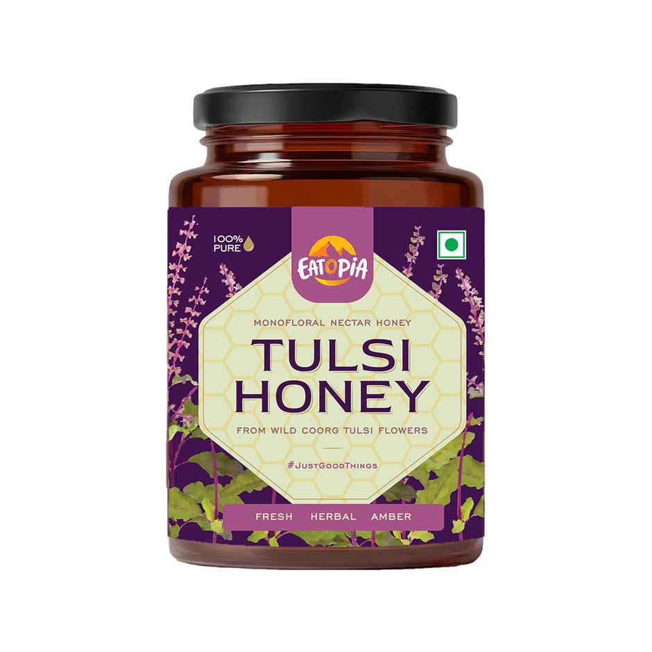Eatopia Tulsi Honey | Immunity Booster | Pure Organic Natural Honey | No Added Sugar