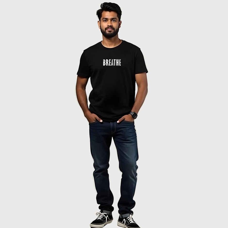 Mad Over Print Men's Breath T-shirt | Black - L