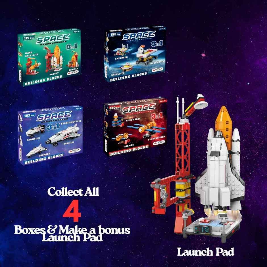 Apex Space Moon Rover Building Blocks 155 Pieces | 3-in-1 Construction Set | STEM Toy