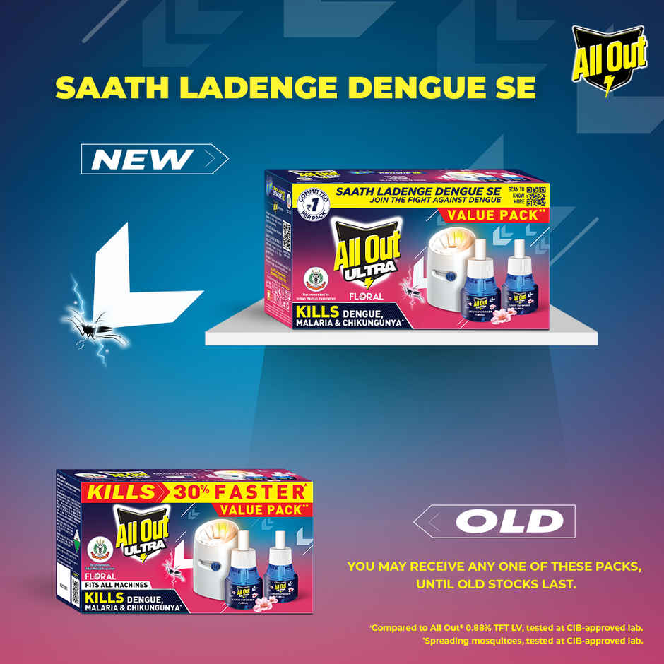 All Out Ultra Floral | 1 Slider | Machine + 2 Refills | Mosquito Repellent