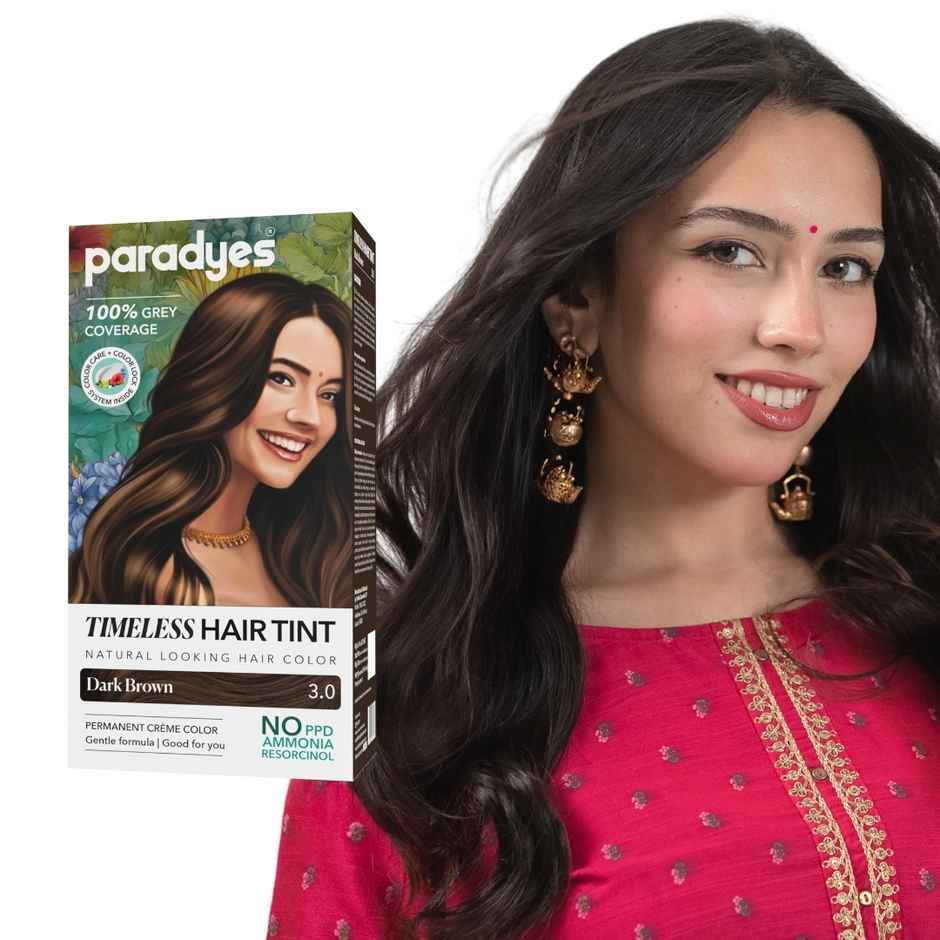 Paradyes Mini Timeless Hair Tint Free of Ammonia, PDD & Resorcinol Hair Color | Dark Brown  3.0