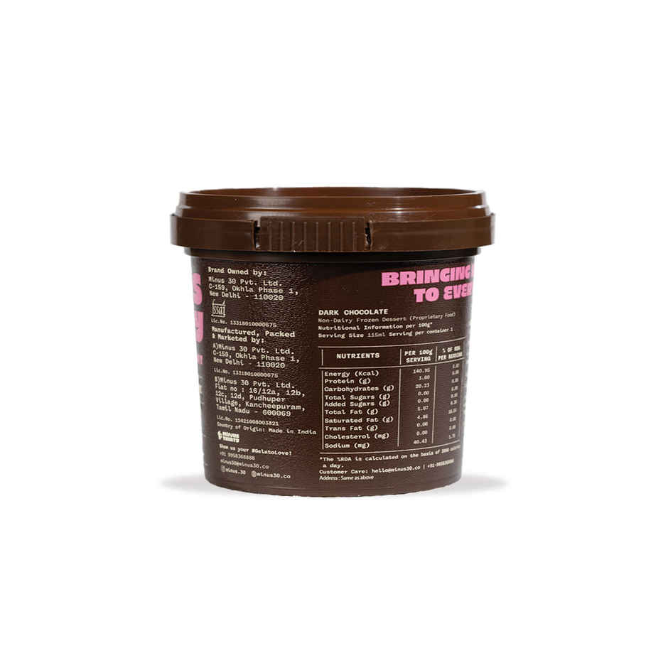 Minus Thirty Dark Chocolate Vegan And Sugar Free