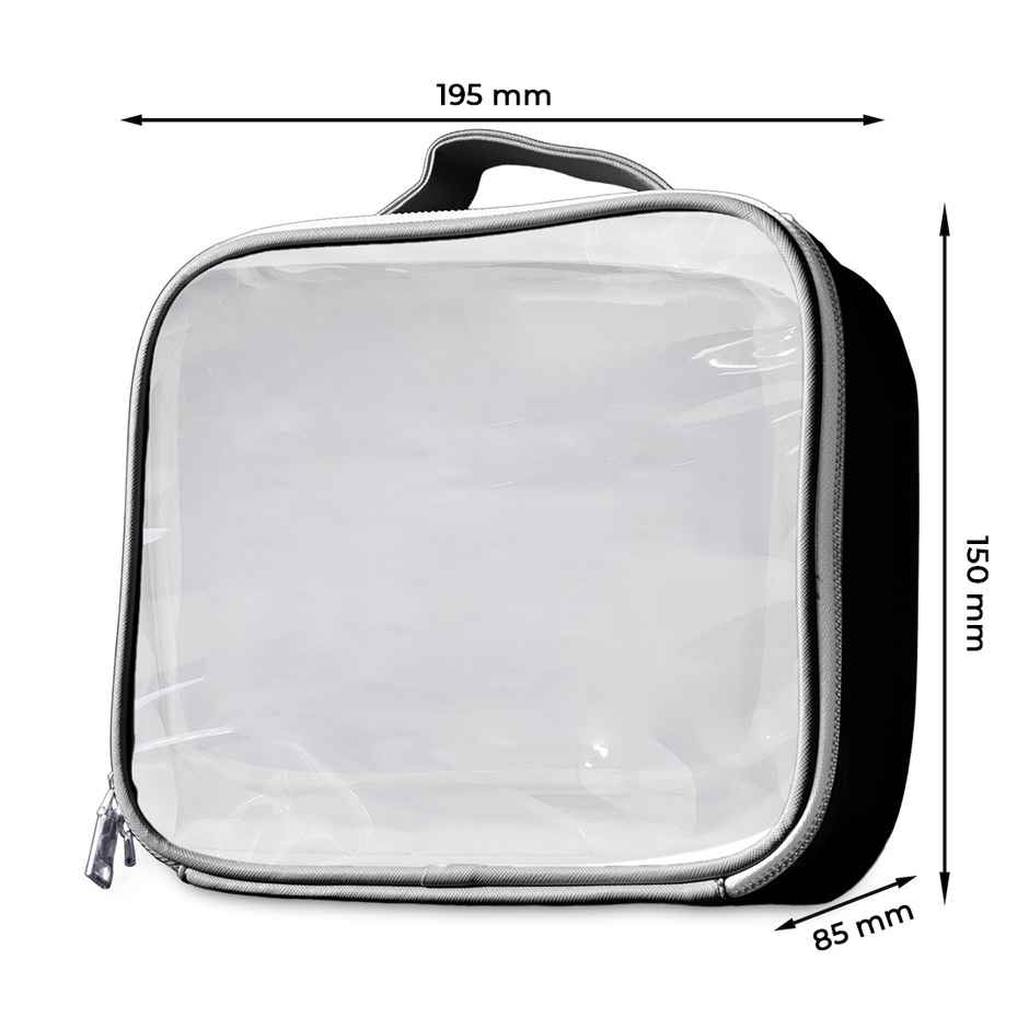 Sanfe Prolume Travel Pouch Essentials Bag See Through Make Up Organiser Toiletry Kit - Black