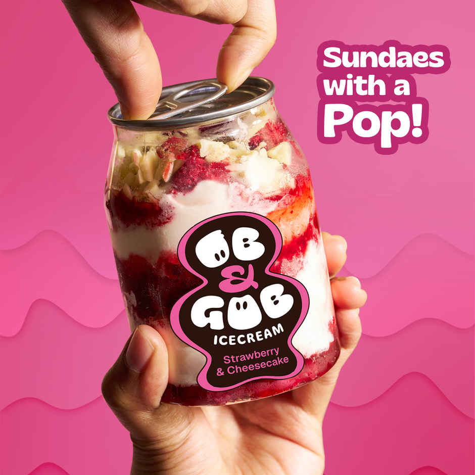 OB & GOB Strawberry & Cheesecake Ice Cream Sundae