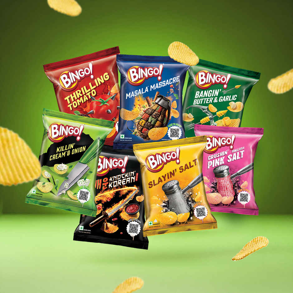 Bingo! Potato Chips | Cream & Onion Chips | Crispy & Crunchy Chips Pack for Snacks