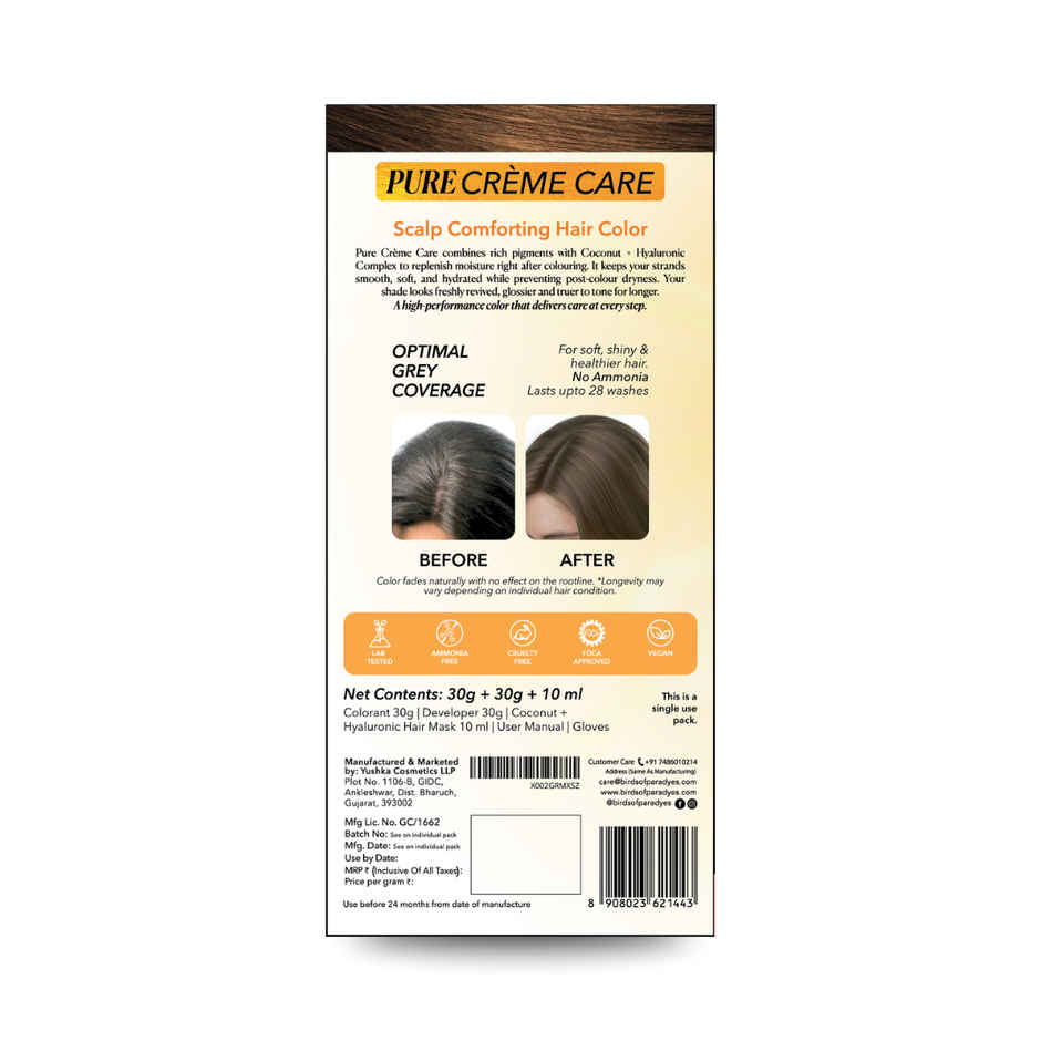 Paradyes Pure Creme Care No Ammonia Hair Color | Classic Cappuccino 4.0