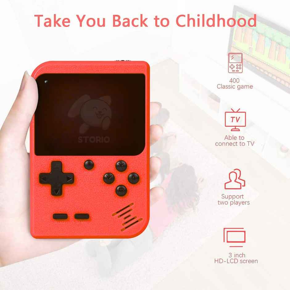 Storio Rechargeable Pocket Video Game | 400 in 1 Retro Gaming Console