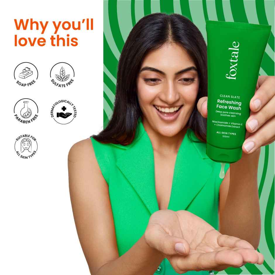 Foxtale Refreshing Face Wash with Niacinamide(Tube) Combo 