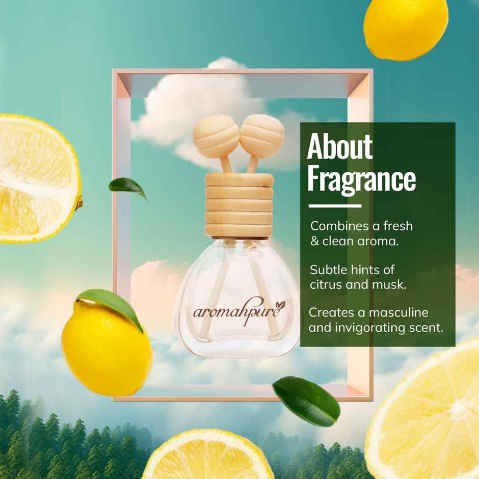Aromahpure Car Perfume Vent Clip with Wooden Reed Stick | Lemon Fragrance