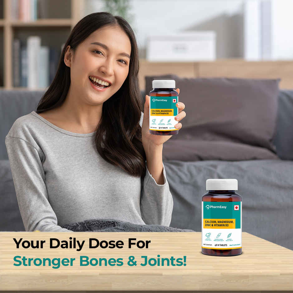 Pharmeasy Calcium, Magnesium, Vitamin D3 & Zinc - Bones & Dental Health
