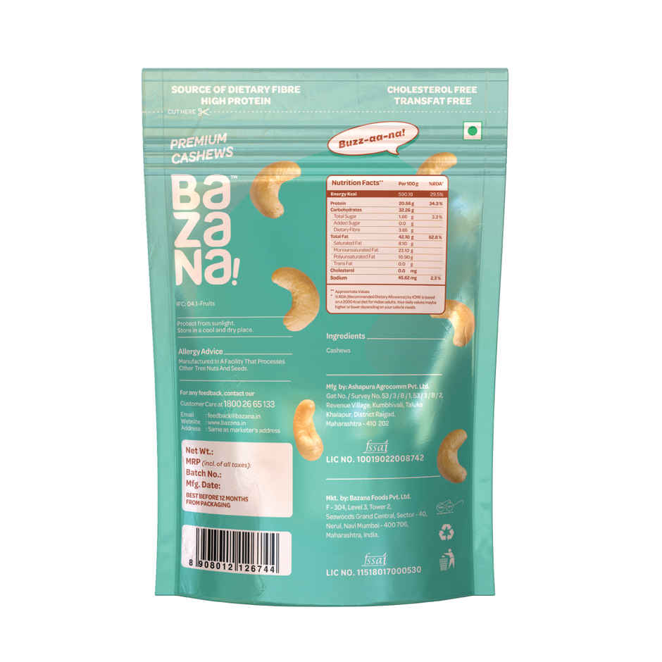 Bazana Handpicked Raw Cashews | Superior Quality