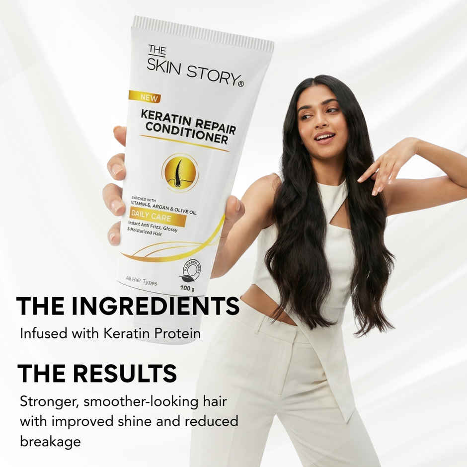 The Skin Story Keratin Hair Conditioner Anti Frizz Instant Glossy Moisturized Hair Paraben Free