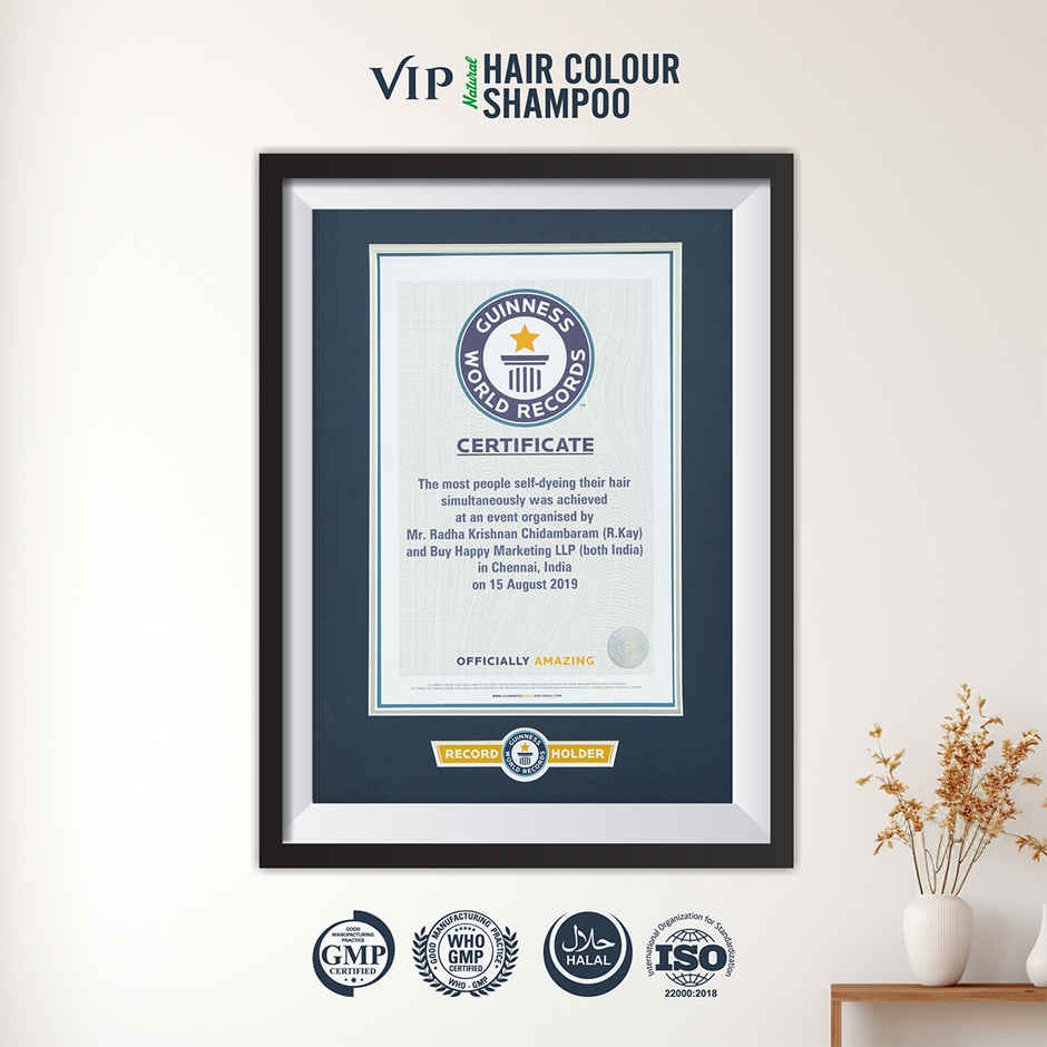 Vip Hair Colour Shampoo For Men And Women Dark Brown - Ammonia Free