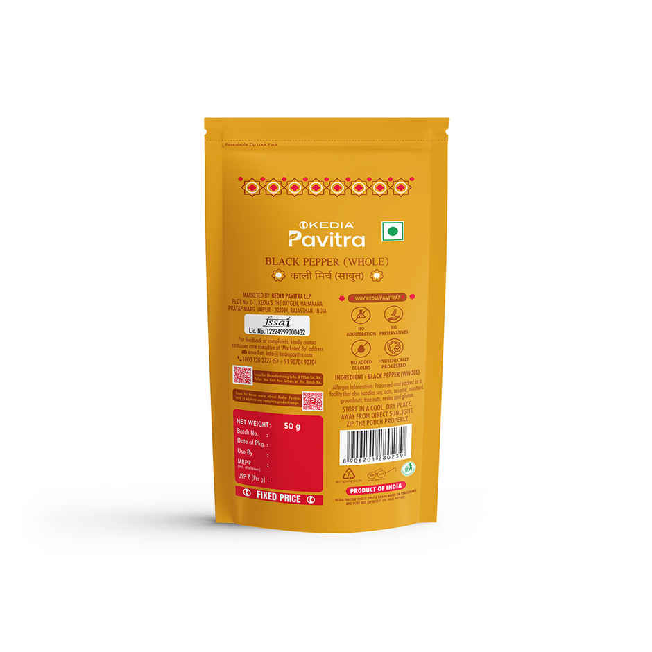 Kedia Pavitra Black Pepper Whole-Kali Mirch