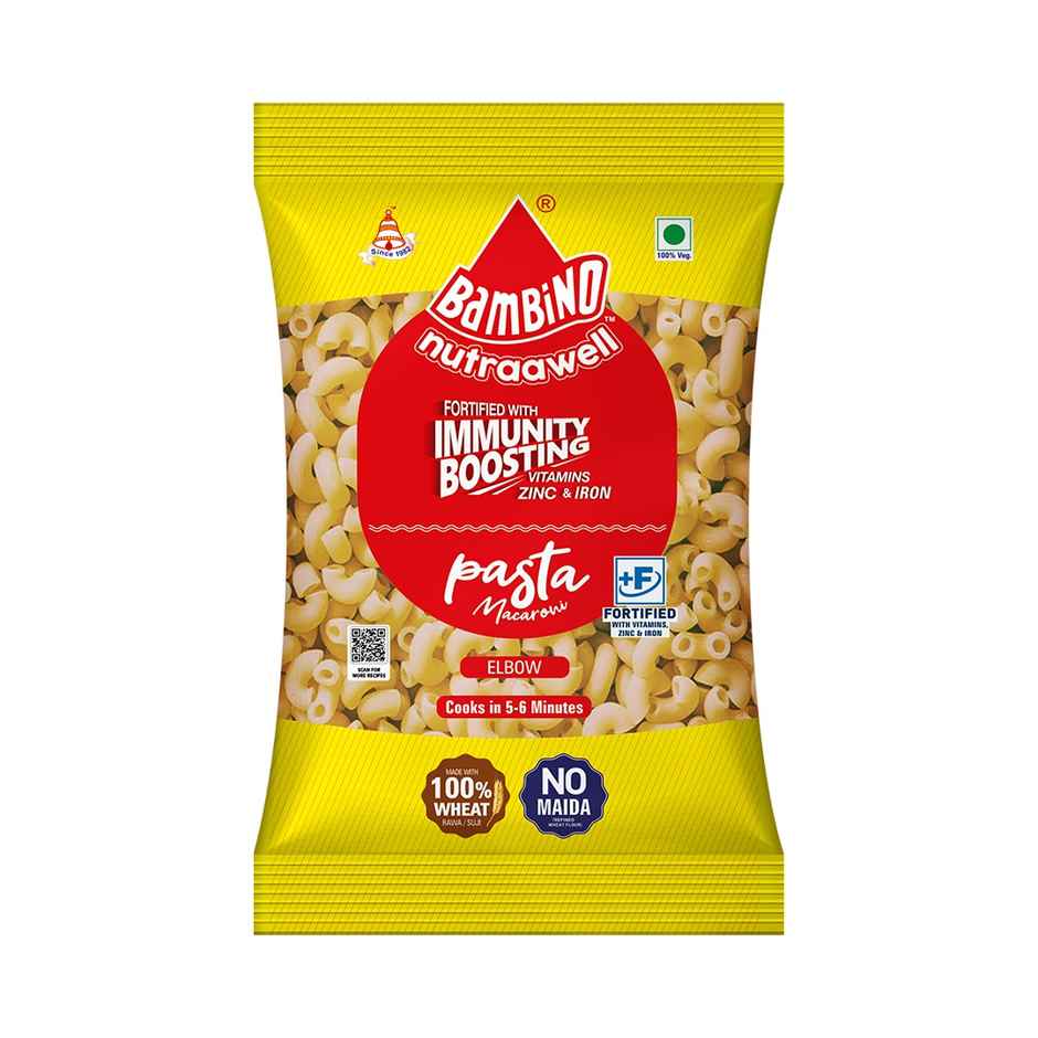 Bambino Macaroni Elbow Pasta - Pure Durum Wheat, No Maida, Protin Rich