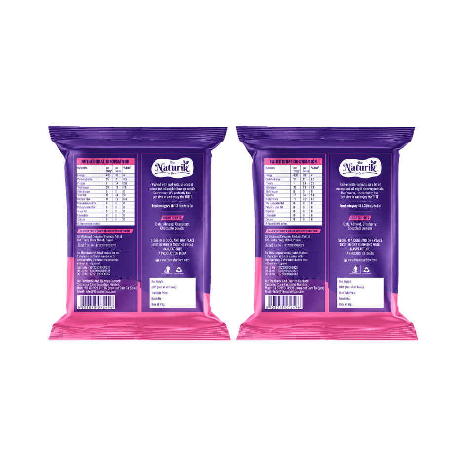 The Naturik Co Cranberry Date Almond Bites | No Added Sugar | Healthy Sweet Snack