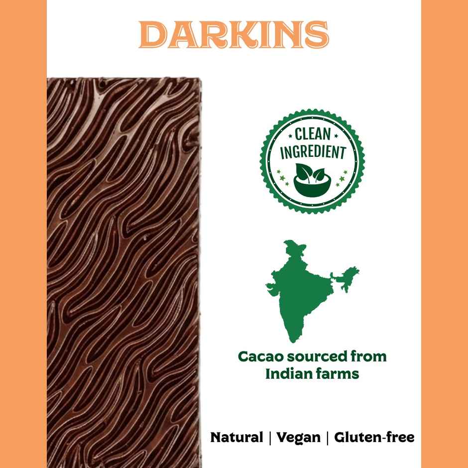 Darkins Roasted Almond Dark Chocolate Bar | 70% Rich Cocoa