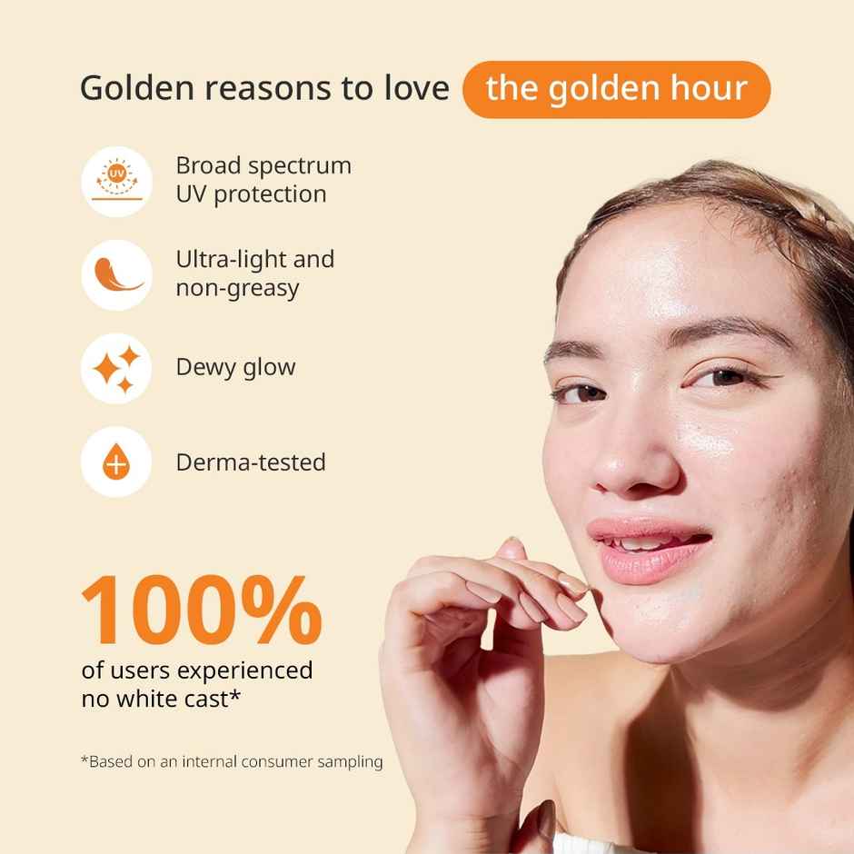 Arata UV-Defence SPF 50, PA+++ Sunscreen Gel with Hyaluronic Acid, Niacinamide, Ceramide & Vitamin C