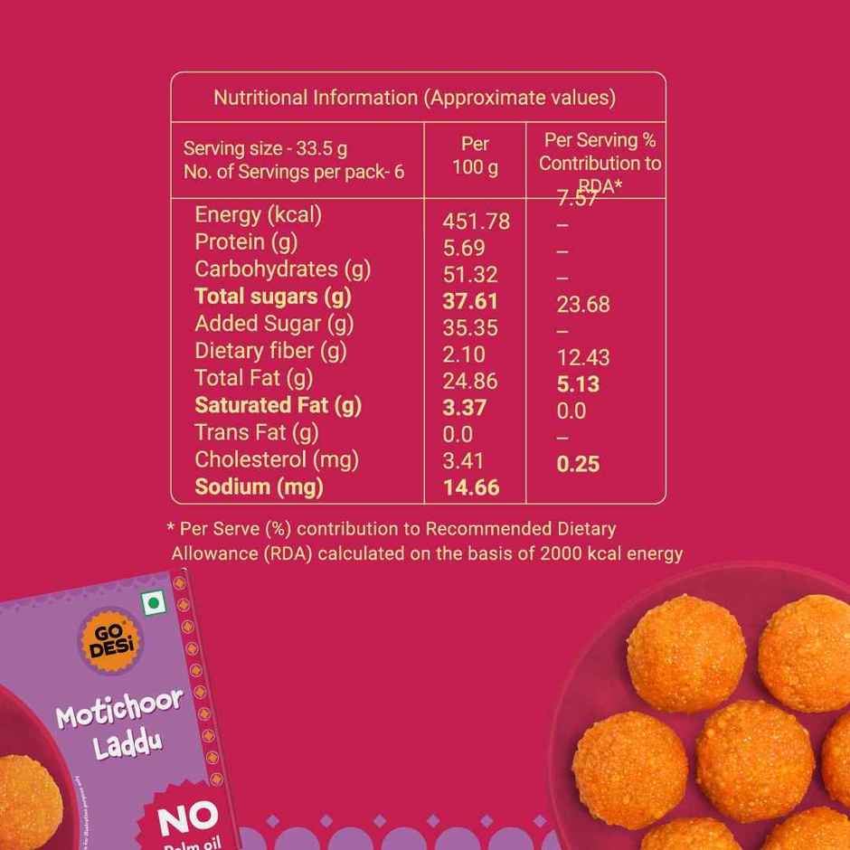 GO DESi Ghee Motichoor Laddu | No Palm Oil | With Pure DESi Ghee