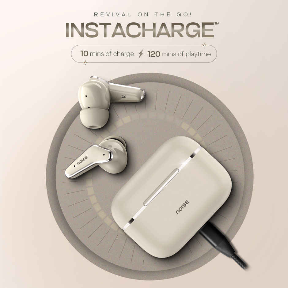 Noise Buds VS102 Elite 50H Battery 4 Mic ENC 11mm Driver Instacharge TWS Earbuds | Calm Beige