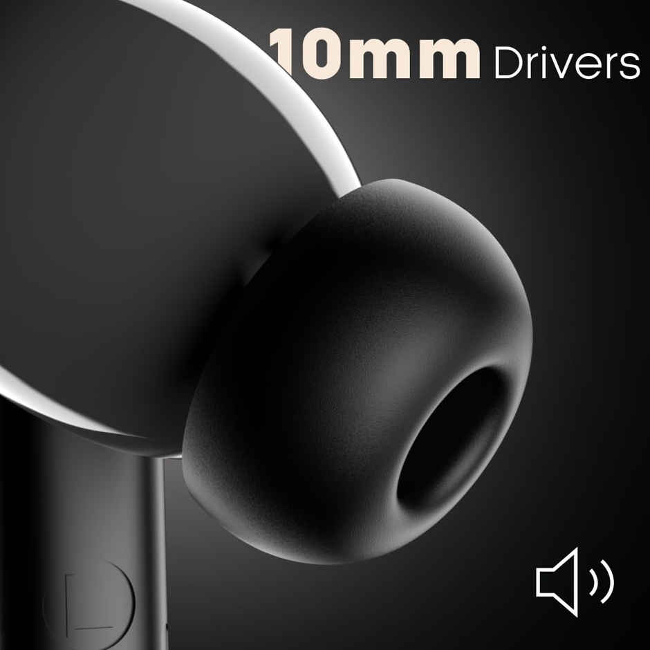 Leaf Buds X342 True Wireless Earbuds With Ai Sound App, 32H Playtime,10Mm Driver | Carbon Black