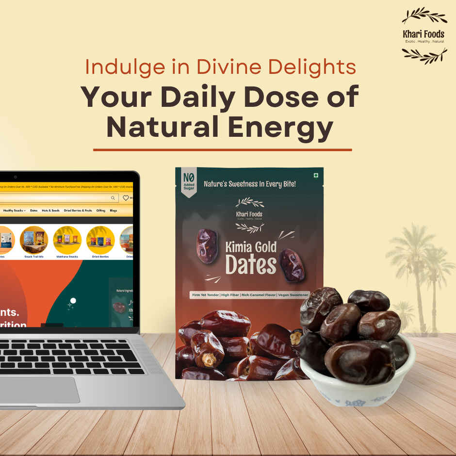 Khari Foods Kimera Dates(400gms) & Khari Foods Black Afghan Dates(200gms) Combo