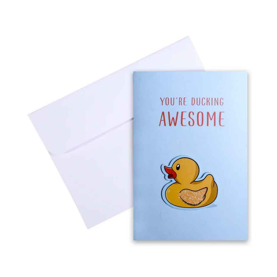 Itsy Bitsy Greeting Card & Envelope Ducking Awesome 4 x 6 Inch 2 Pc Pb Lb
