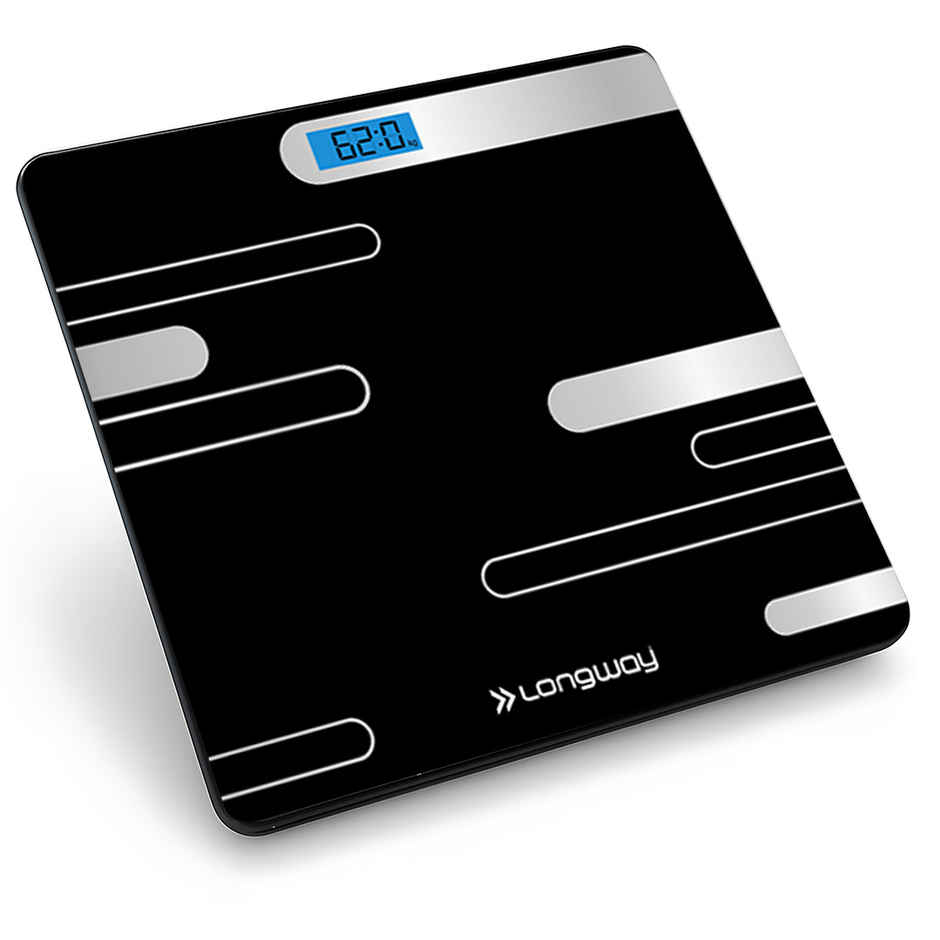 Longway Weight Machine for Home | Digital Bathroom Scale for Human Body Weight Measurement | Black